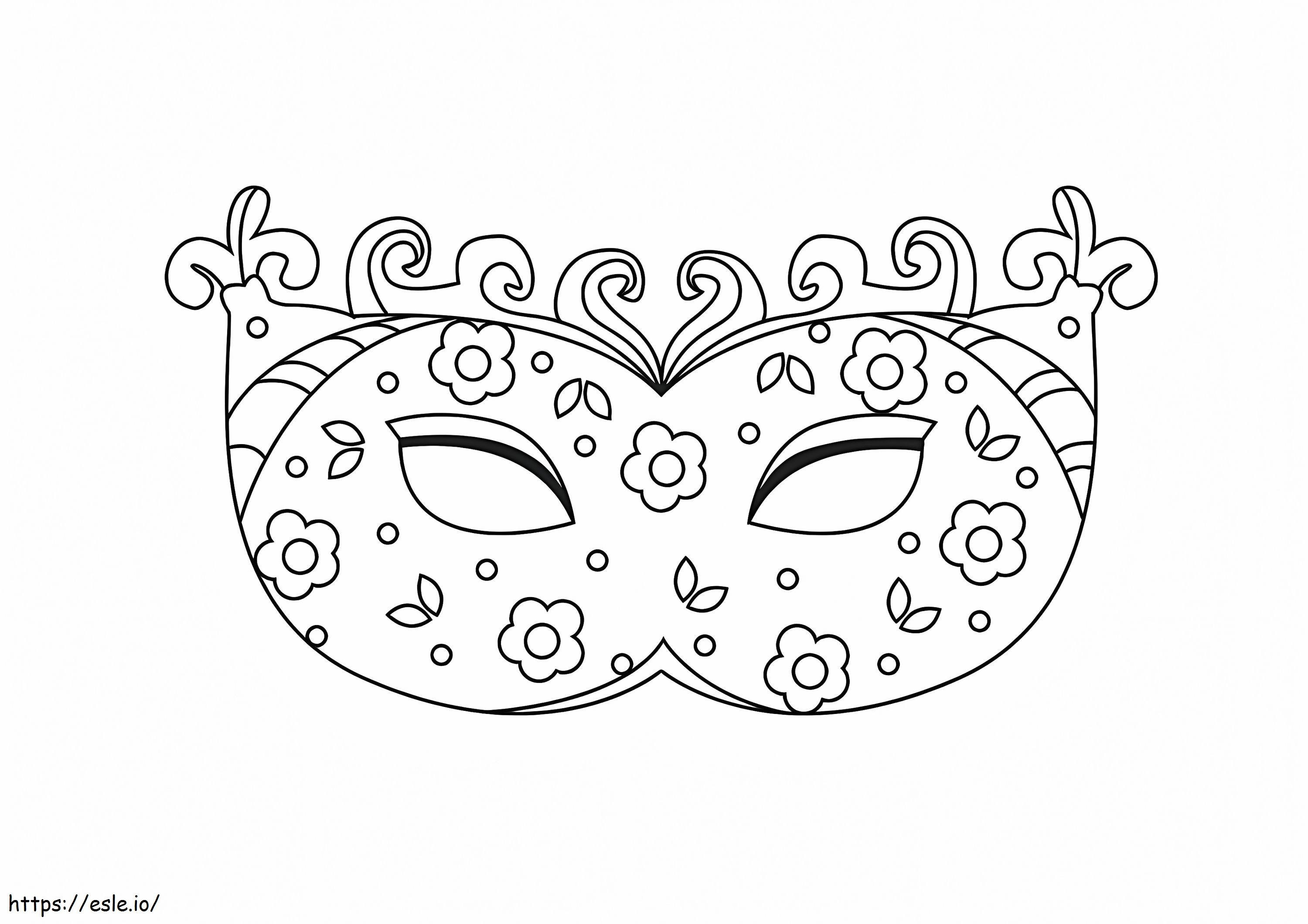 Van Een Carnaval-masker Met Kleine Bloemen kleurplaat kleurplaat