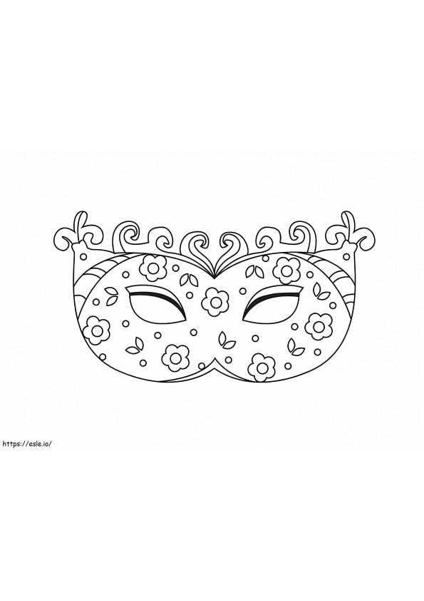 Of A Carnival Mask With Small Flowers coloring page
