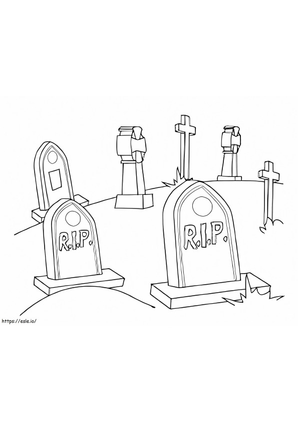 Simple Cemetery coloring page