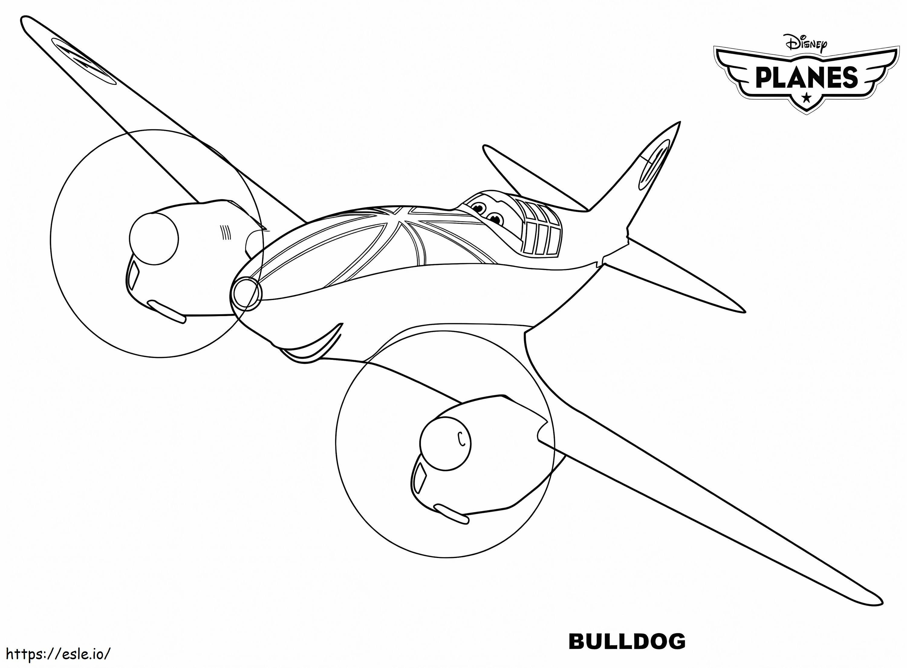 Bulldog-vliegtuigen kleurplaat kleurplaat