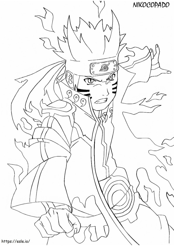 Naruto Bijuu Mode Lineart By Nikocopado D5L8Upl coloring page