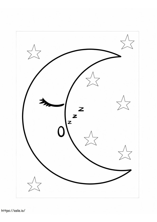 Sleeping Moon coloring page