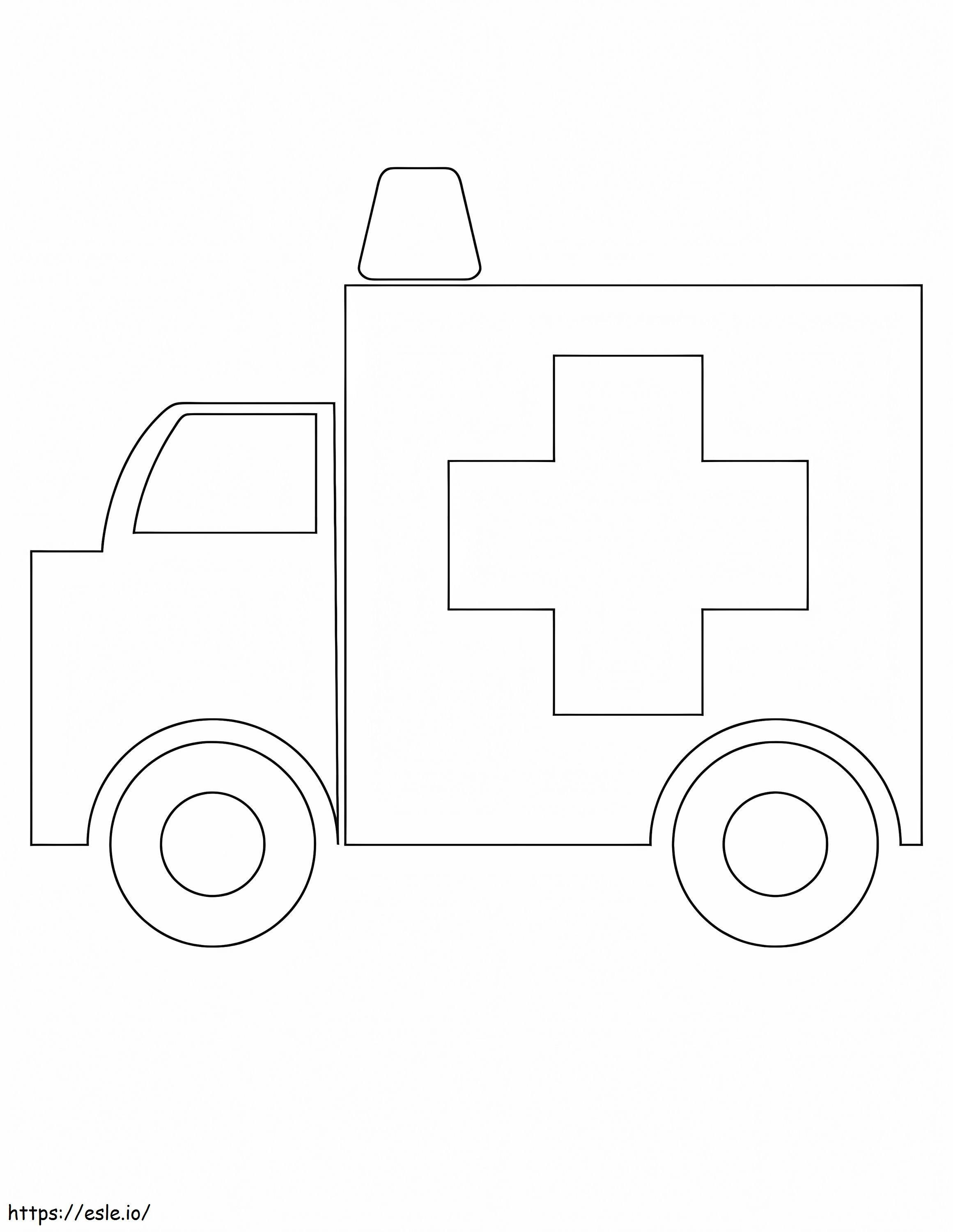 Pretty Ambulance coloring page
