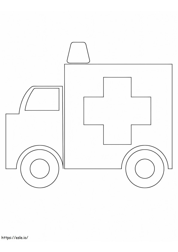 Pretty Ambulance coloring page