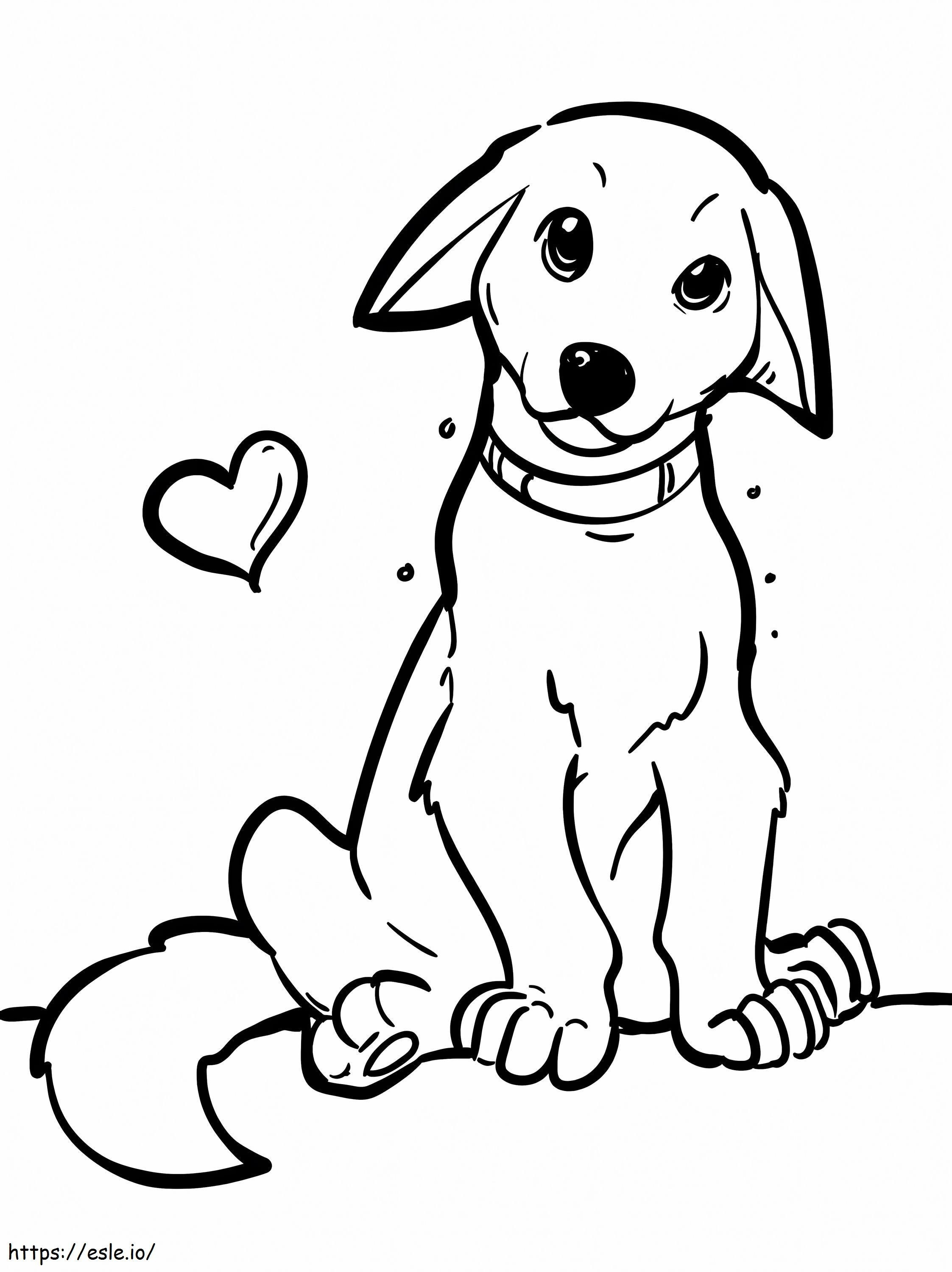 Desen câine de colorat