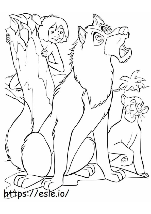 Bagheera And Two Friends coloring page