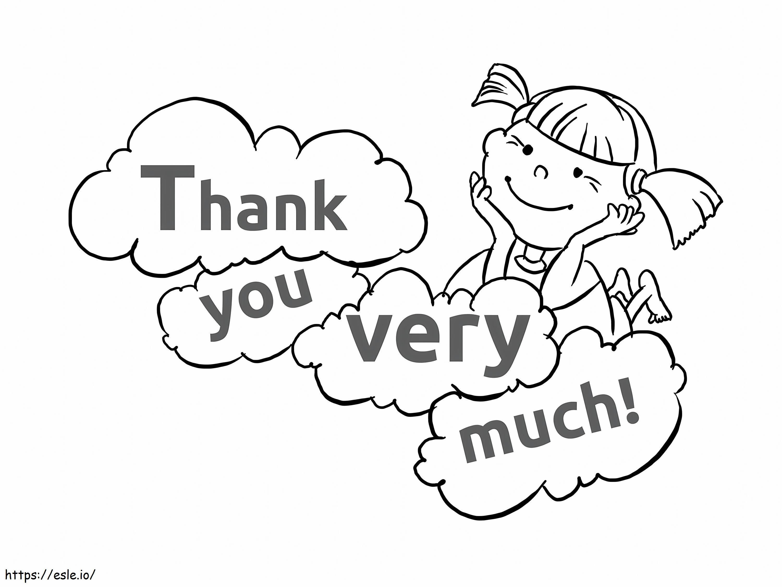 Child Thank You Very Much coloring page
