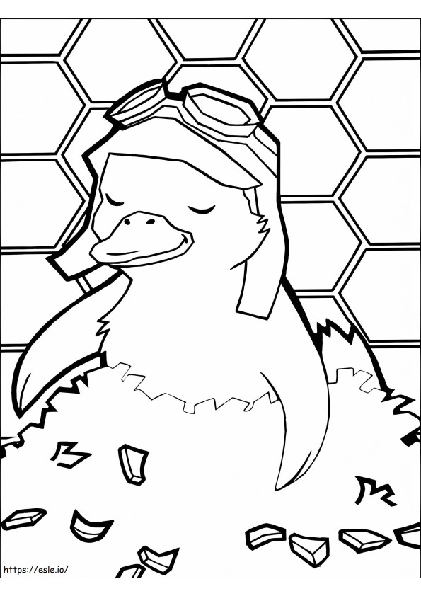Duckling Ming Ming Sleeping coloring page