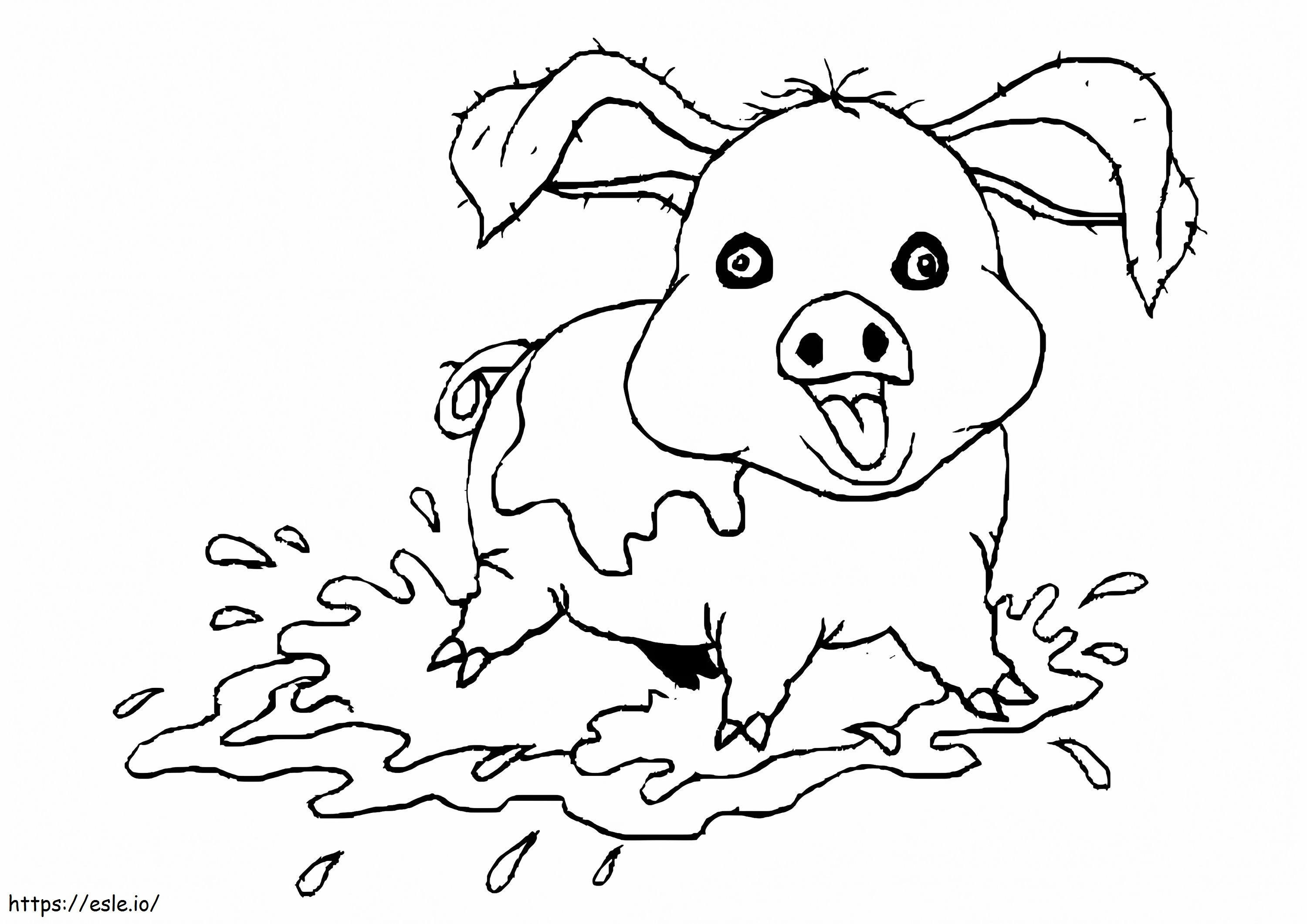 Coloriage Cochon fou à imprimer dessin