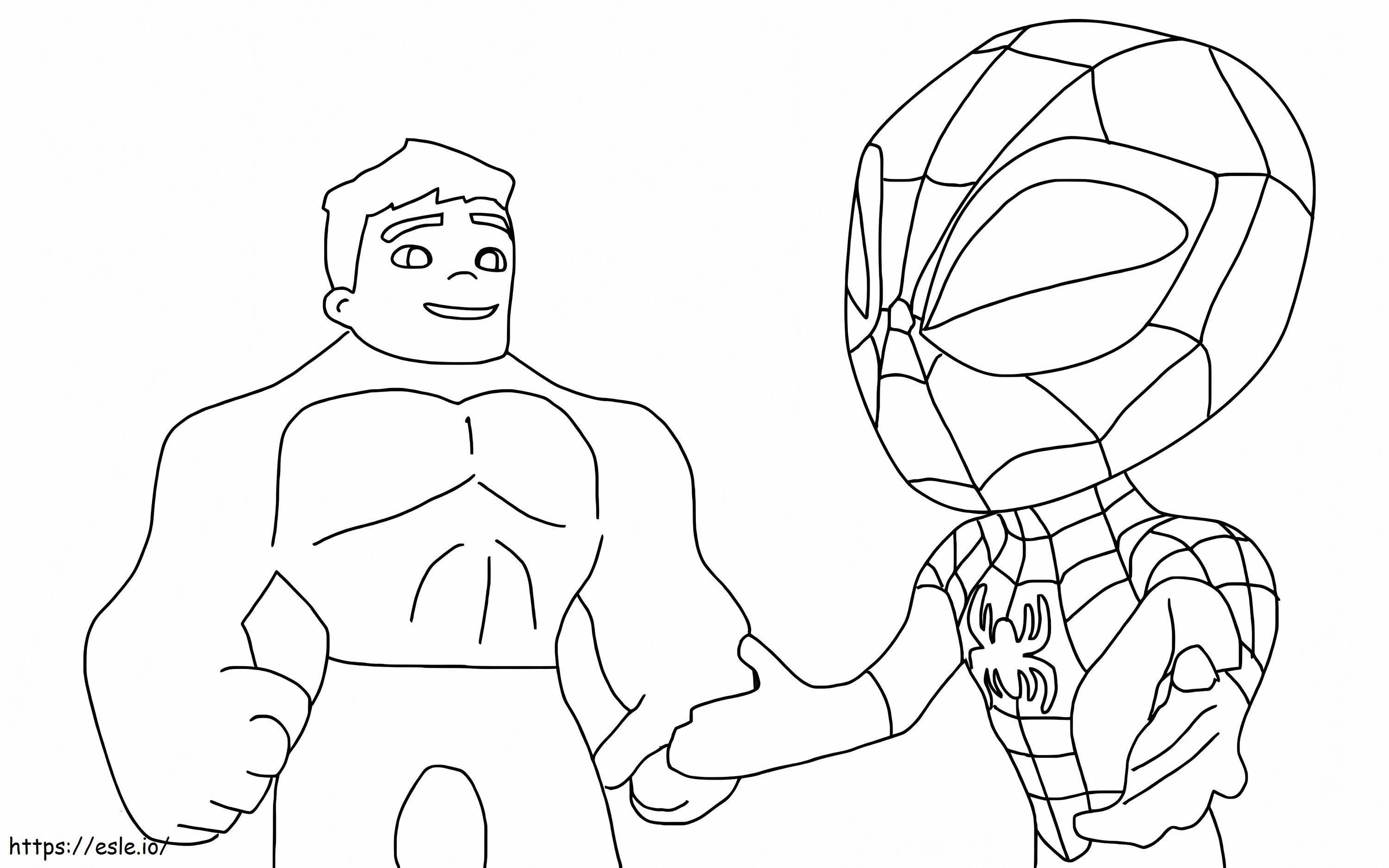 Hulk And Spidey coloring page