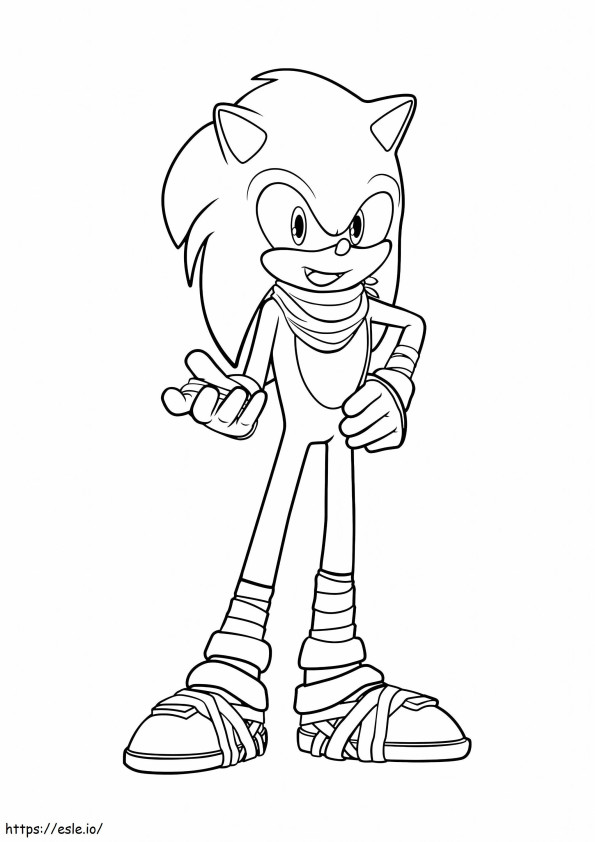 Coloriage  Sonic Boom avec ses foulards marron à imprimer dessin