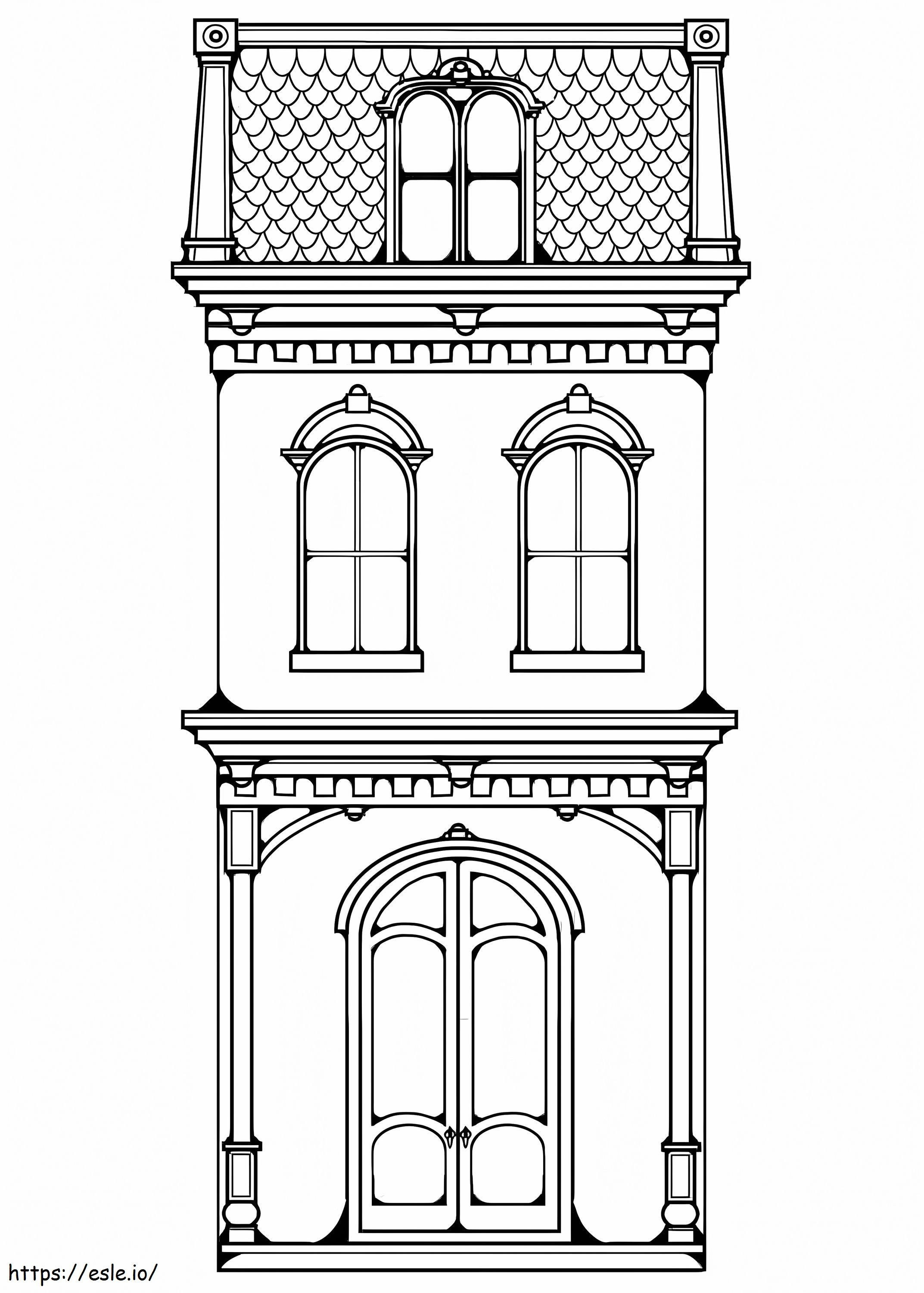 Casa adosada victoriana para colorear