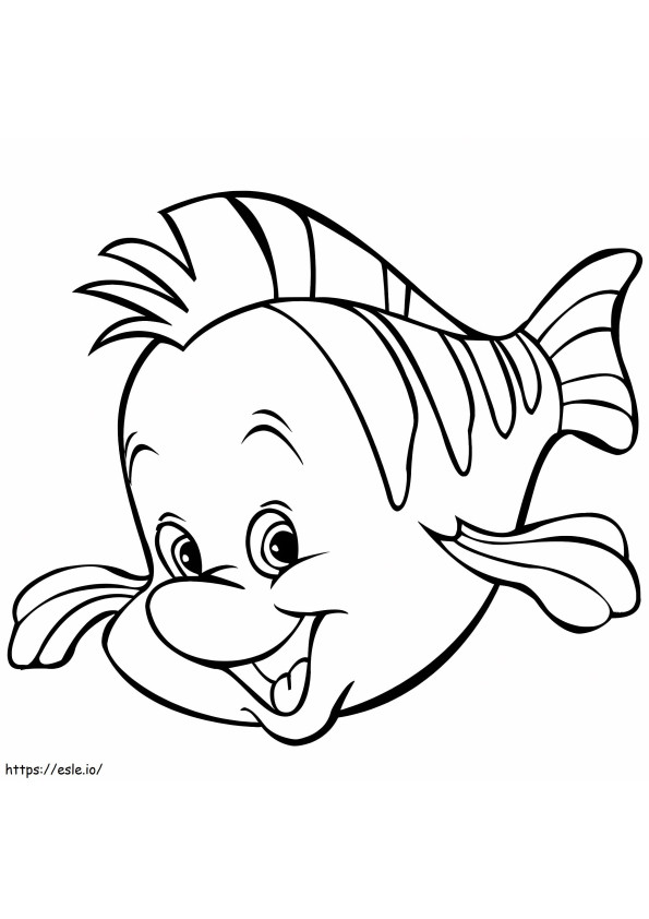 Happy Flounder A4 coloring page
