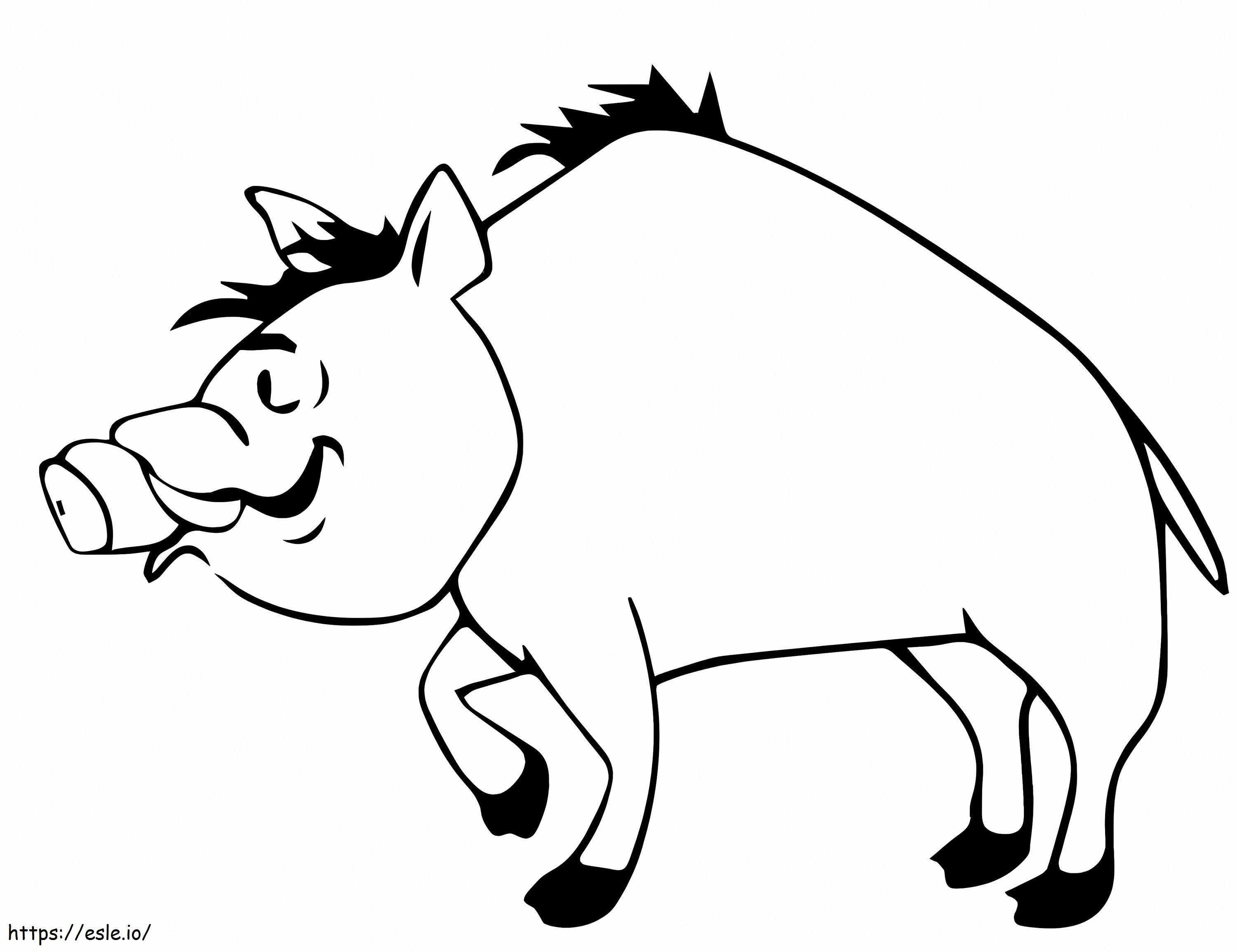 Lächelnder Wildschwein-Cartoon ausmalbilder