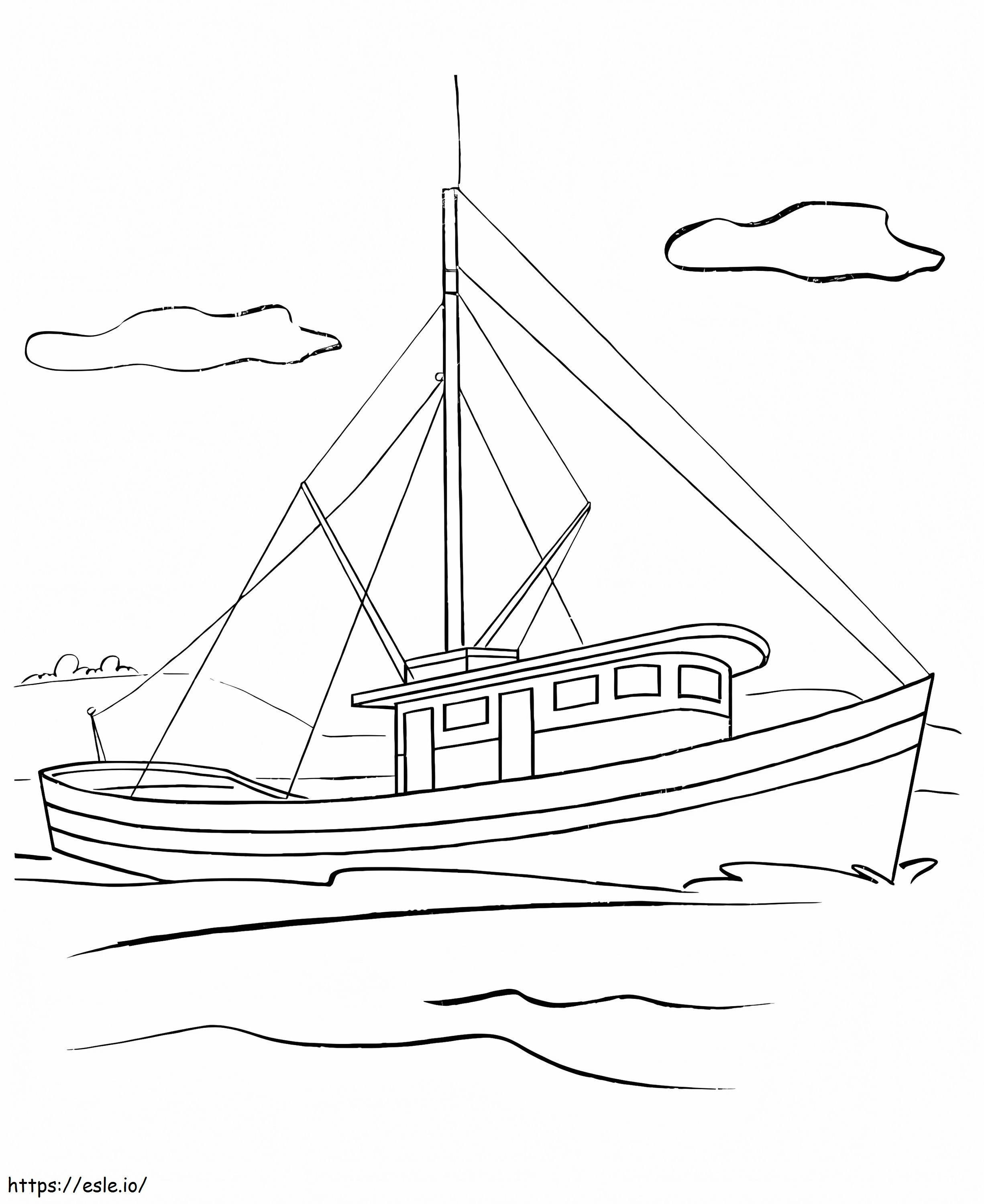 ボート1 ぬりえ - 塗り絵