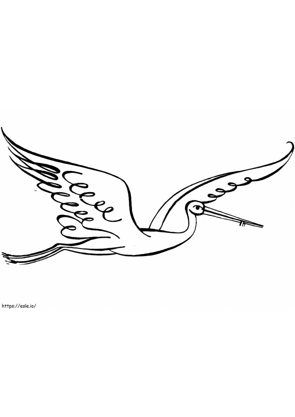 Stork Flying coloring page