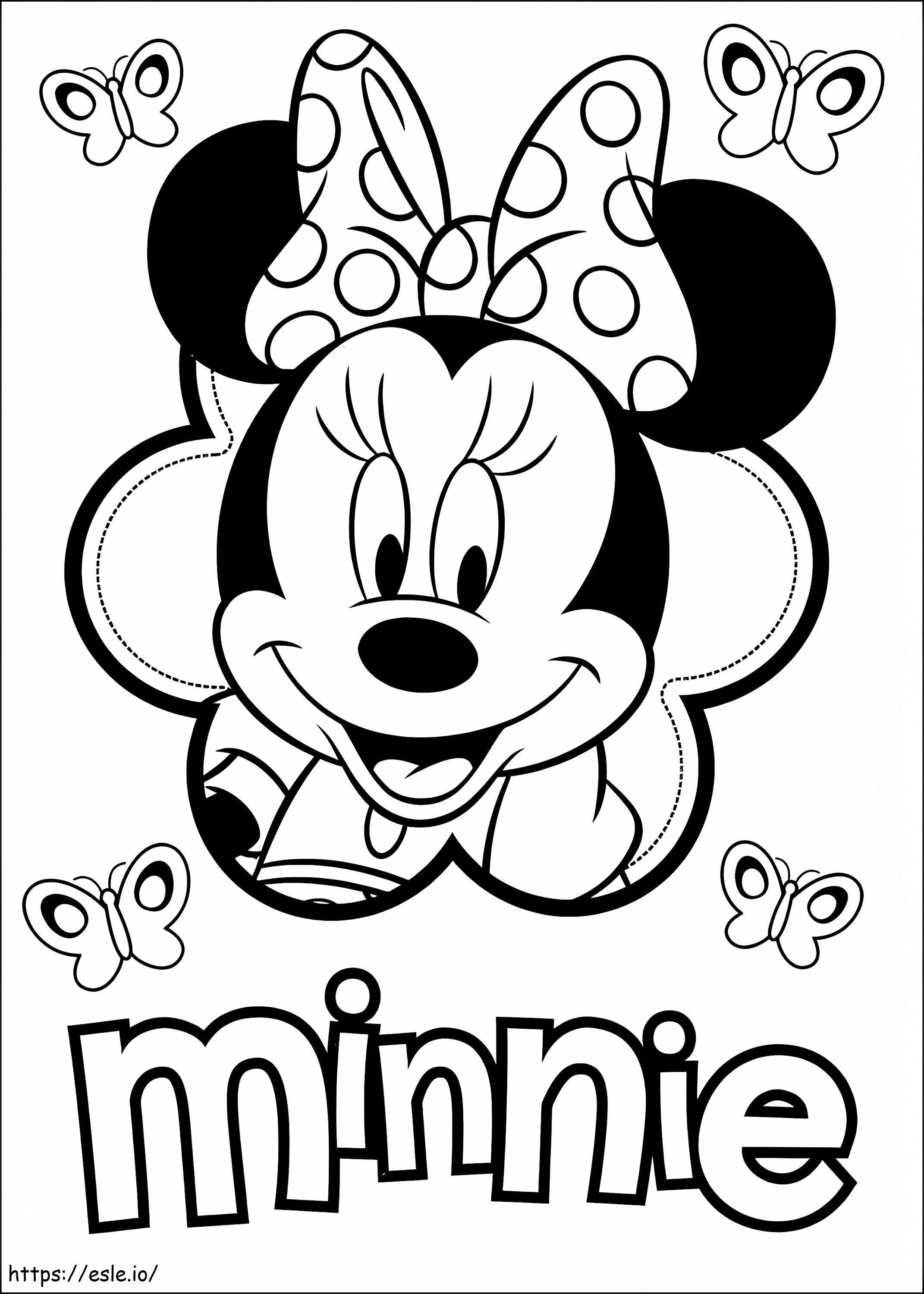logotipo de minnie mouse para colorear