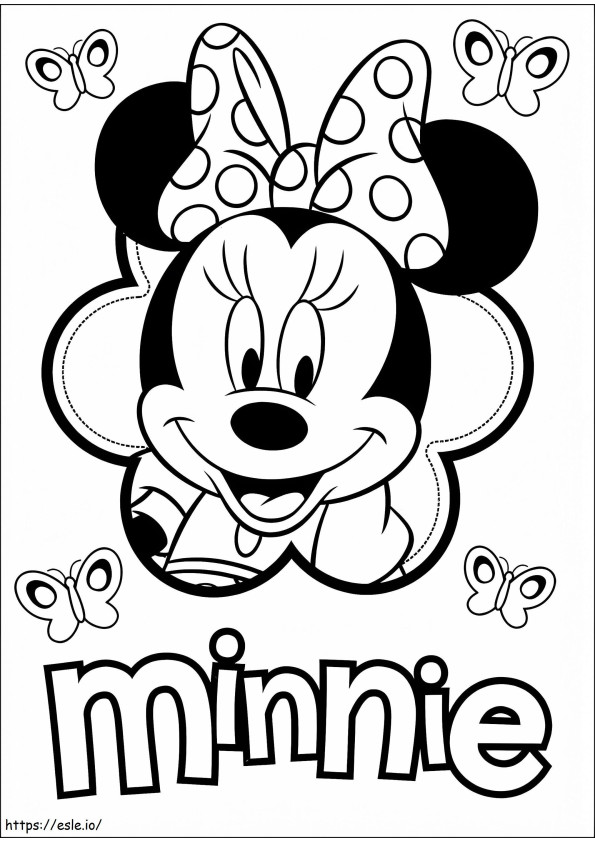 logotipo de minnie mouse para colorear