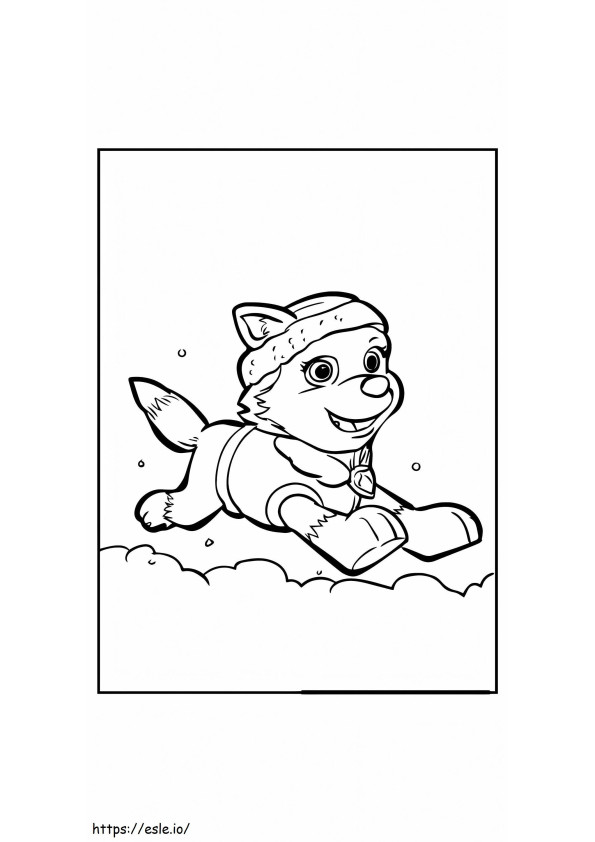 Skye And Rubble On The Beach coloring page