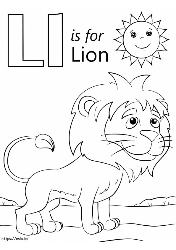 Lion Letter L coloring page