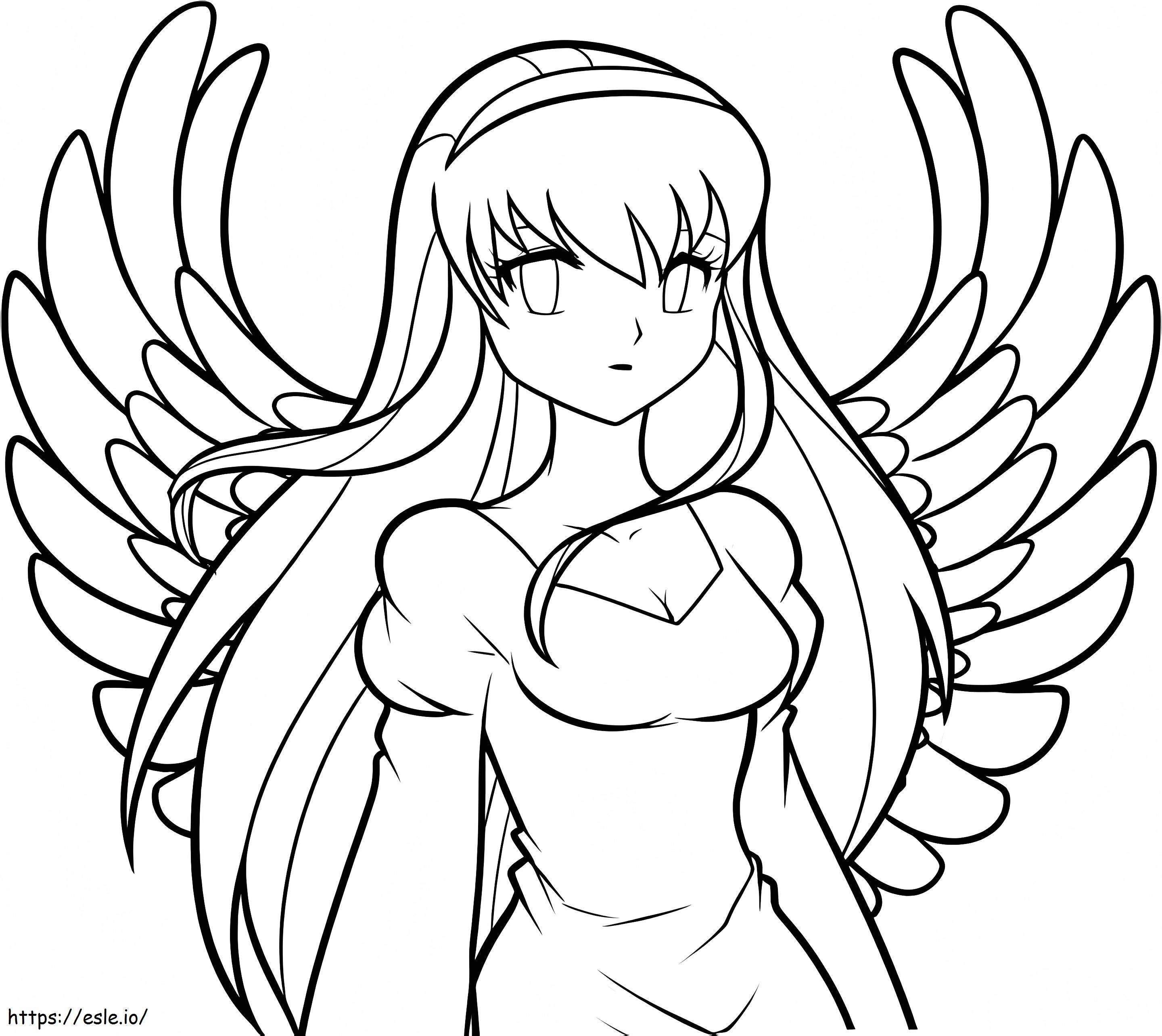 Animated Angel Portrait coloring page