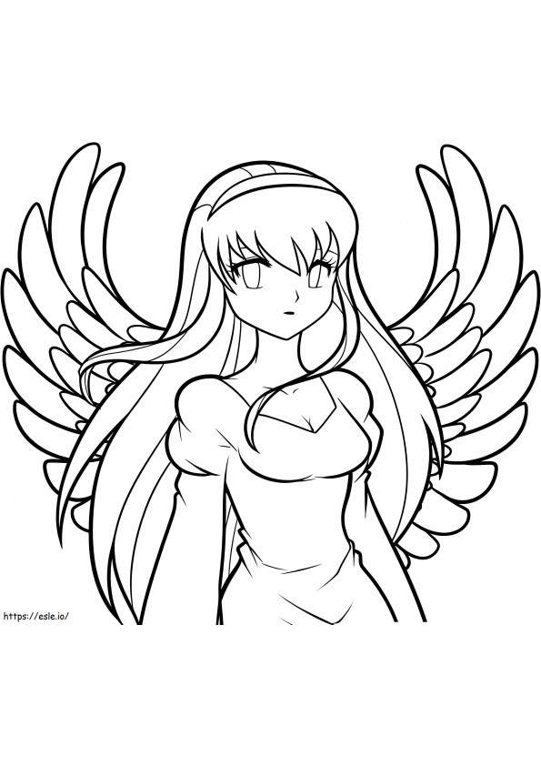 Animated Angel Portrait coloring page