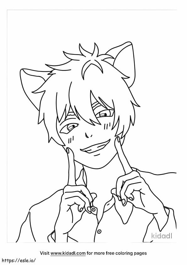 Anime Cat Boy Lg värityskuva