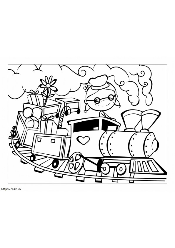 Coloriage Train pour les enfants à imprimer dessin