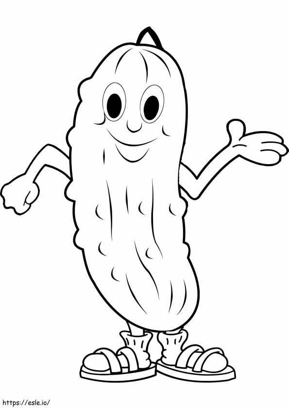Happy Cucumber coloring page