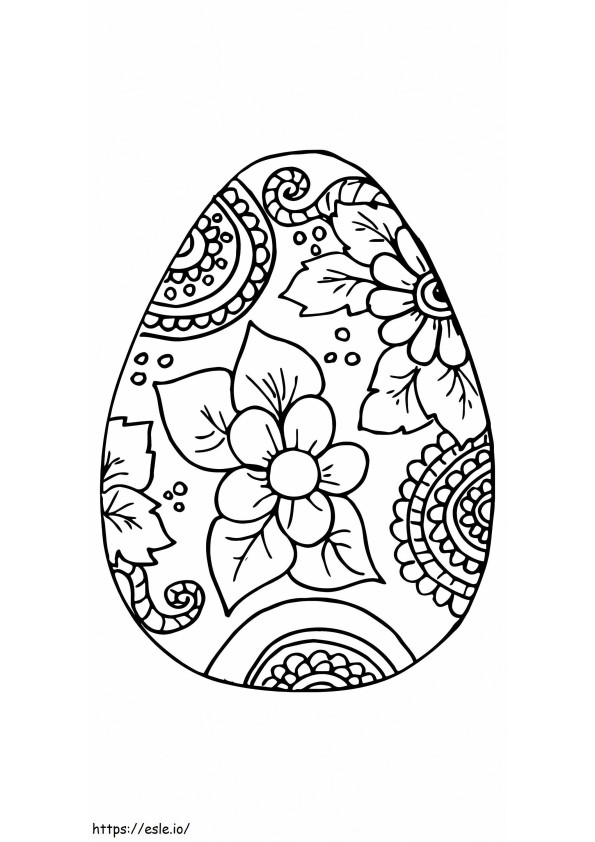 Coloriage Motifs de fleurs d'oeufs de Pâques imprimables 2 à imprimer dessin