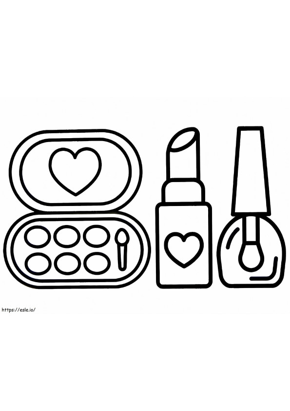 Easy Makeup Set coloring page