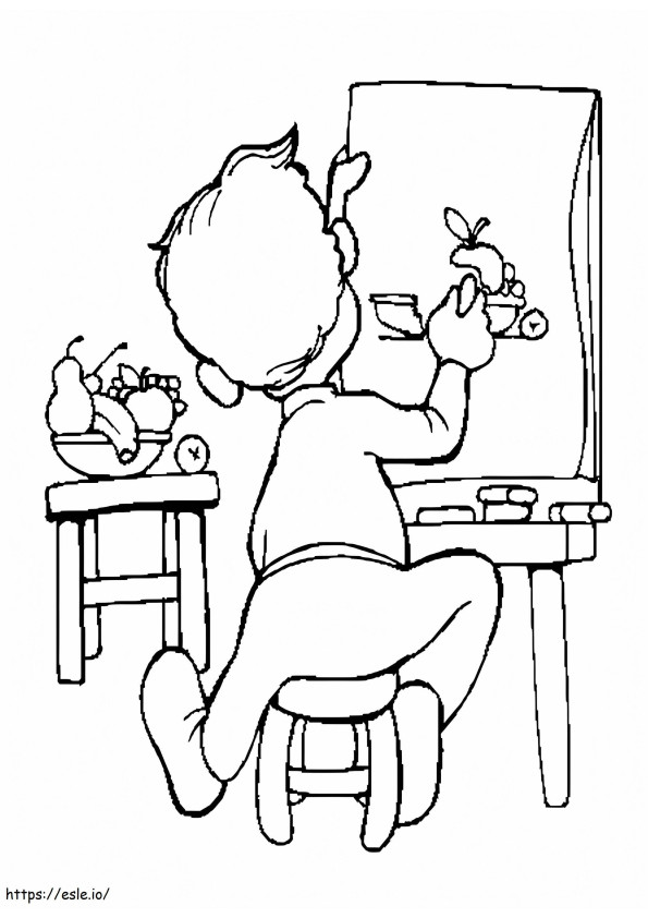 Artist Is Drawing coloring page