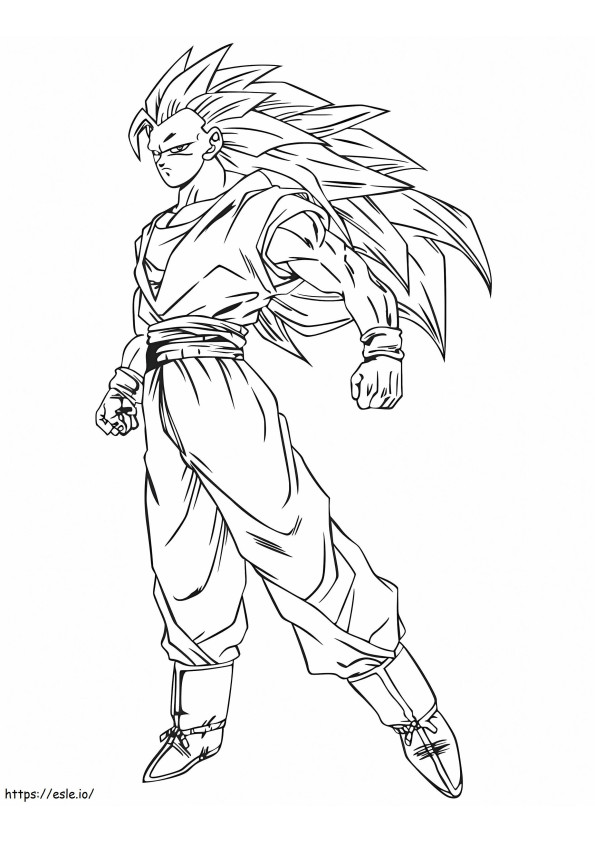 Goku Super Saiyanin 3 kolorowanka