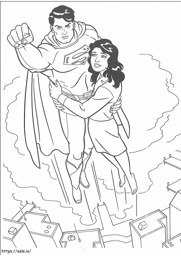 Superman Saves The People coloring page