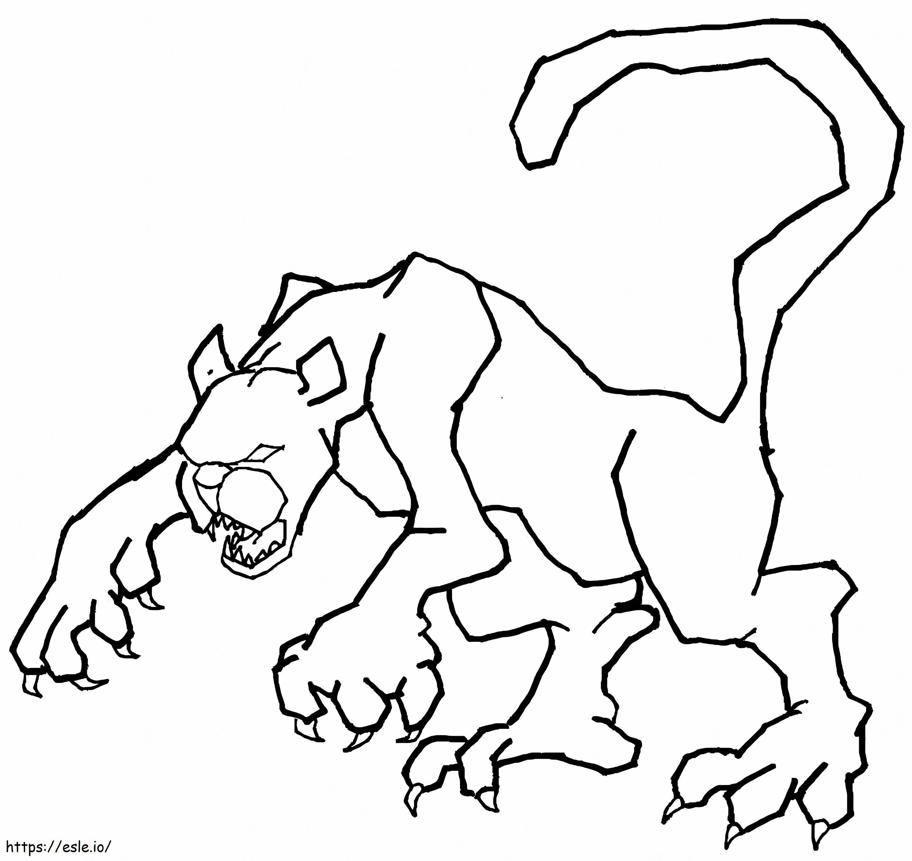 Desen înfricoșător Cougar de colorat