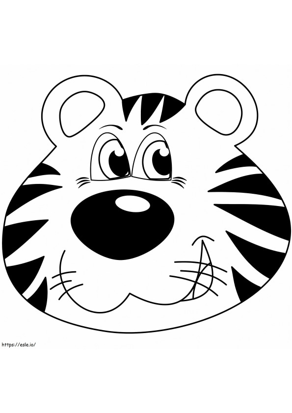 Cara de tigre de dibujos animados para colorear