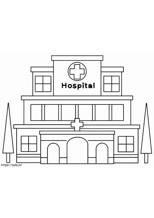 Coloriage Imprimer le bâtiment de l'hôpital à imprimer dessin