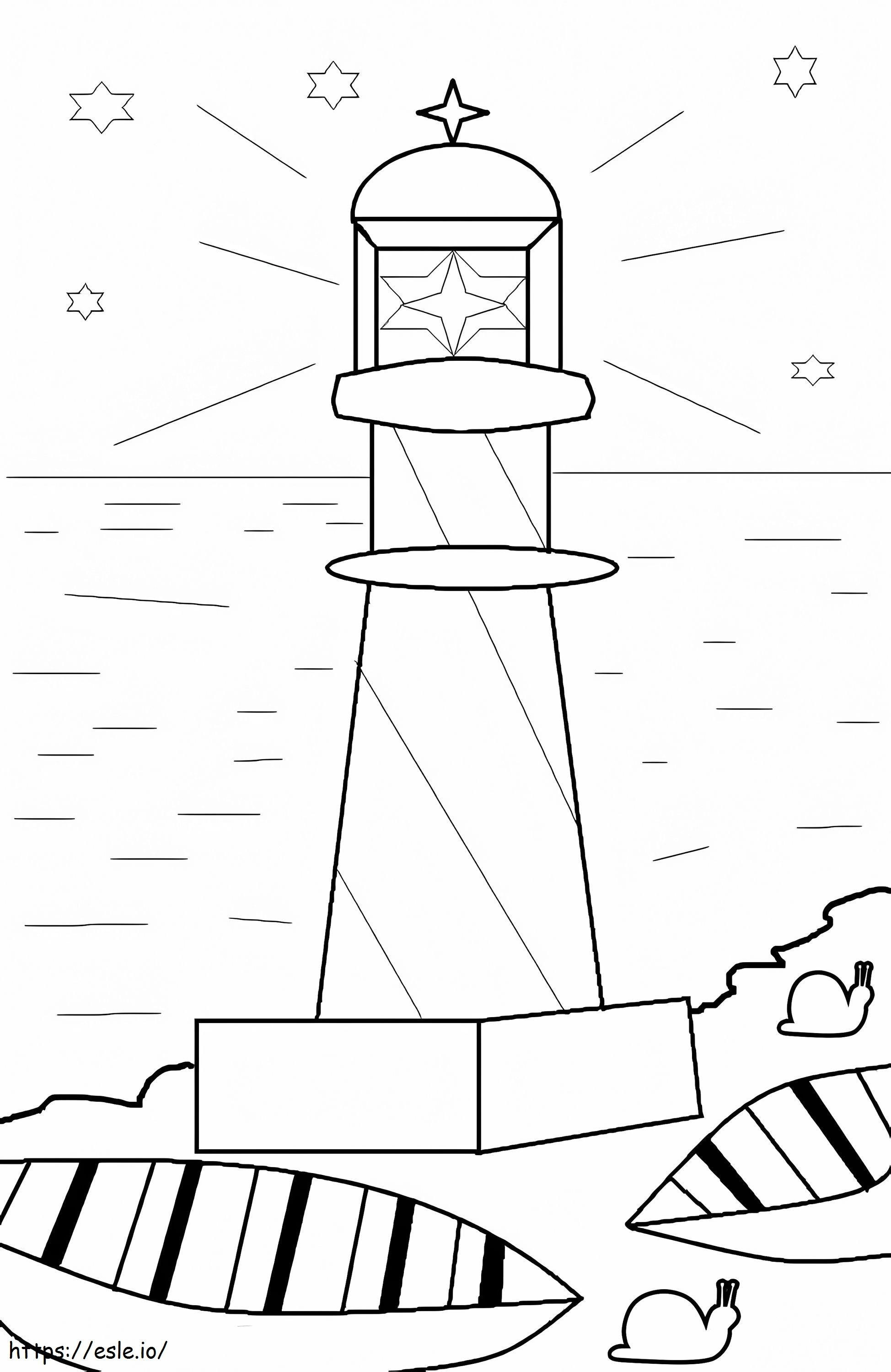 通常の灯台 3 ぬりえ - 塗り絵