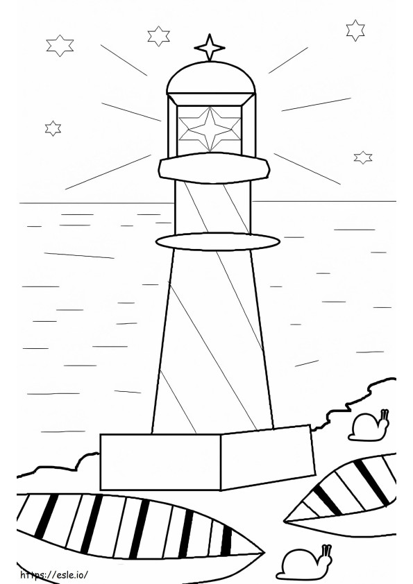 通常の灯台 3 ぬりえ - 塗り絵