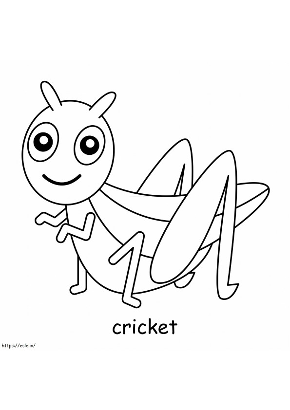 Cartoon-Cricket-Lächeln ausmalbilder