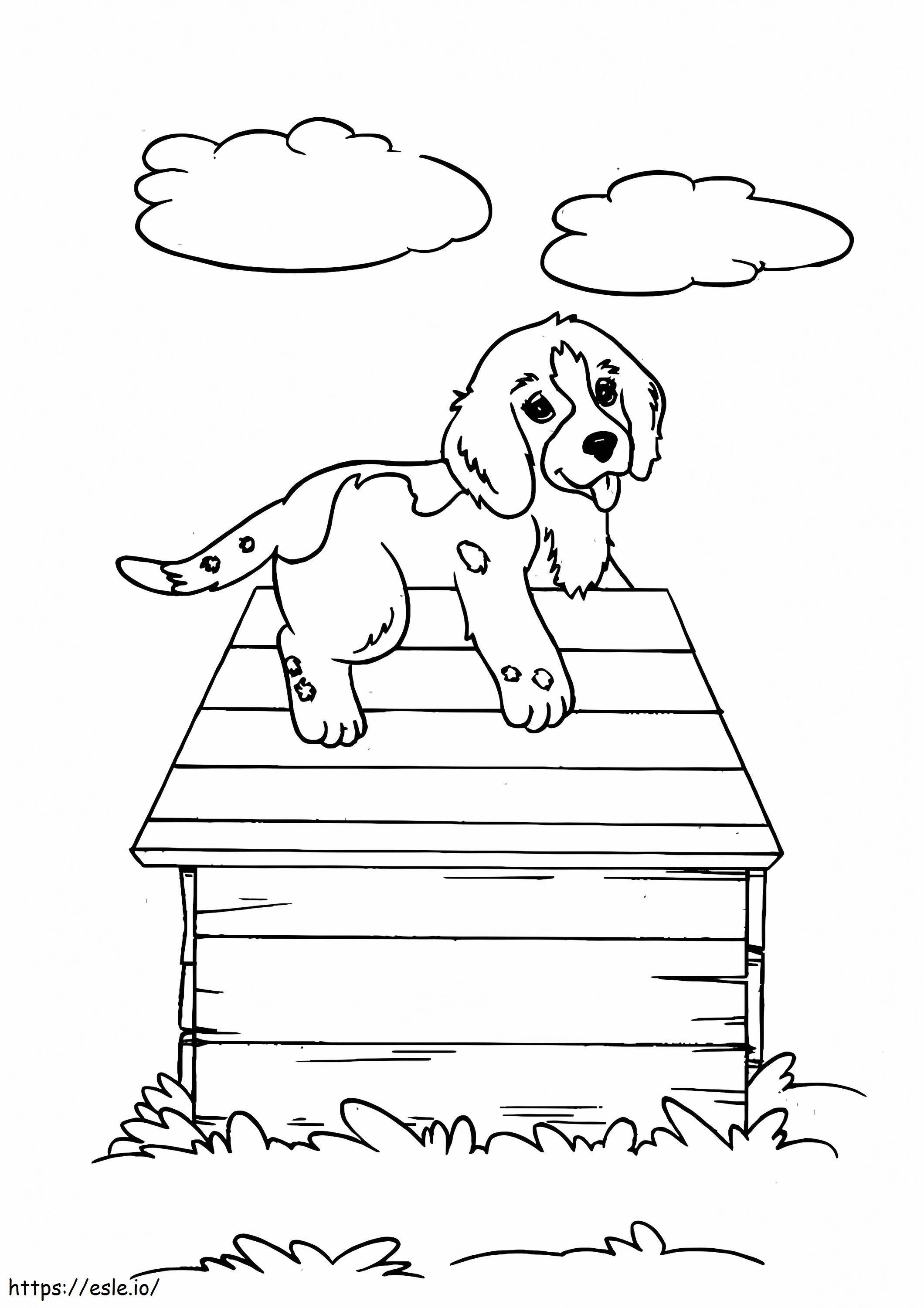 Hond Met Wolken kleurplaat kleurplaat