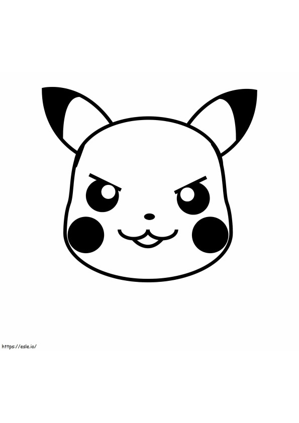 Funny Pikachu Head coloring page