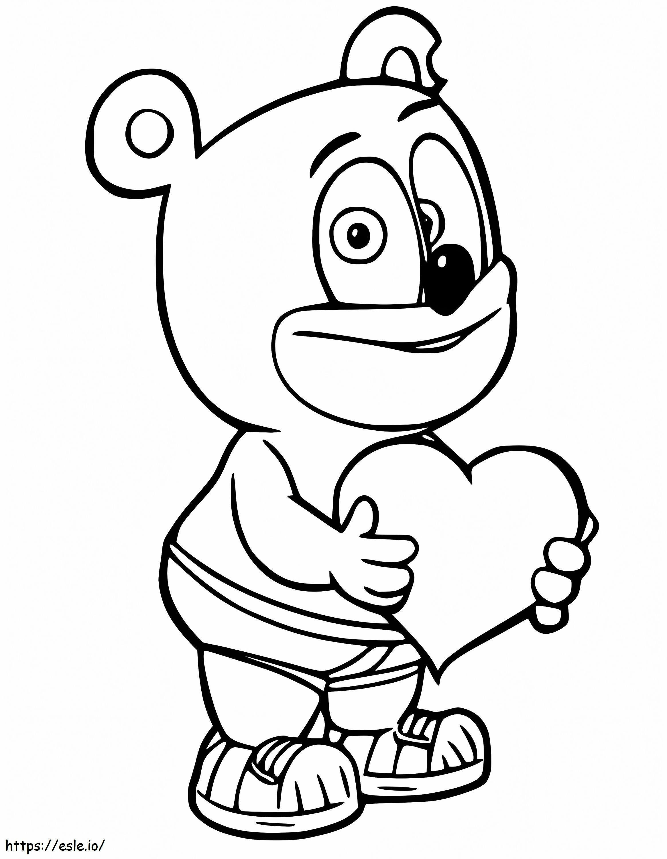 Gummy Bear And Heart coloring page
