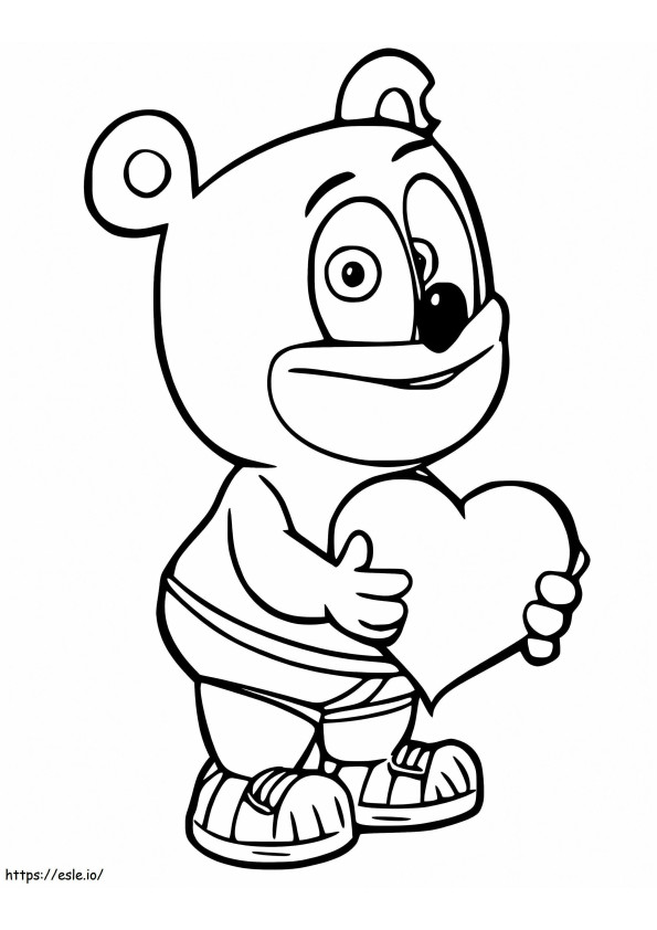 Gummy Bear And Heart coloring page