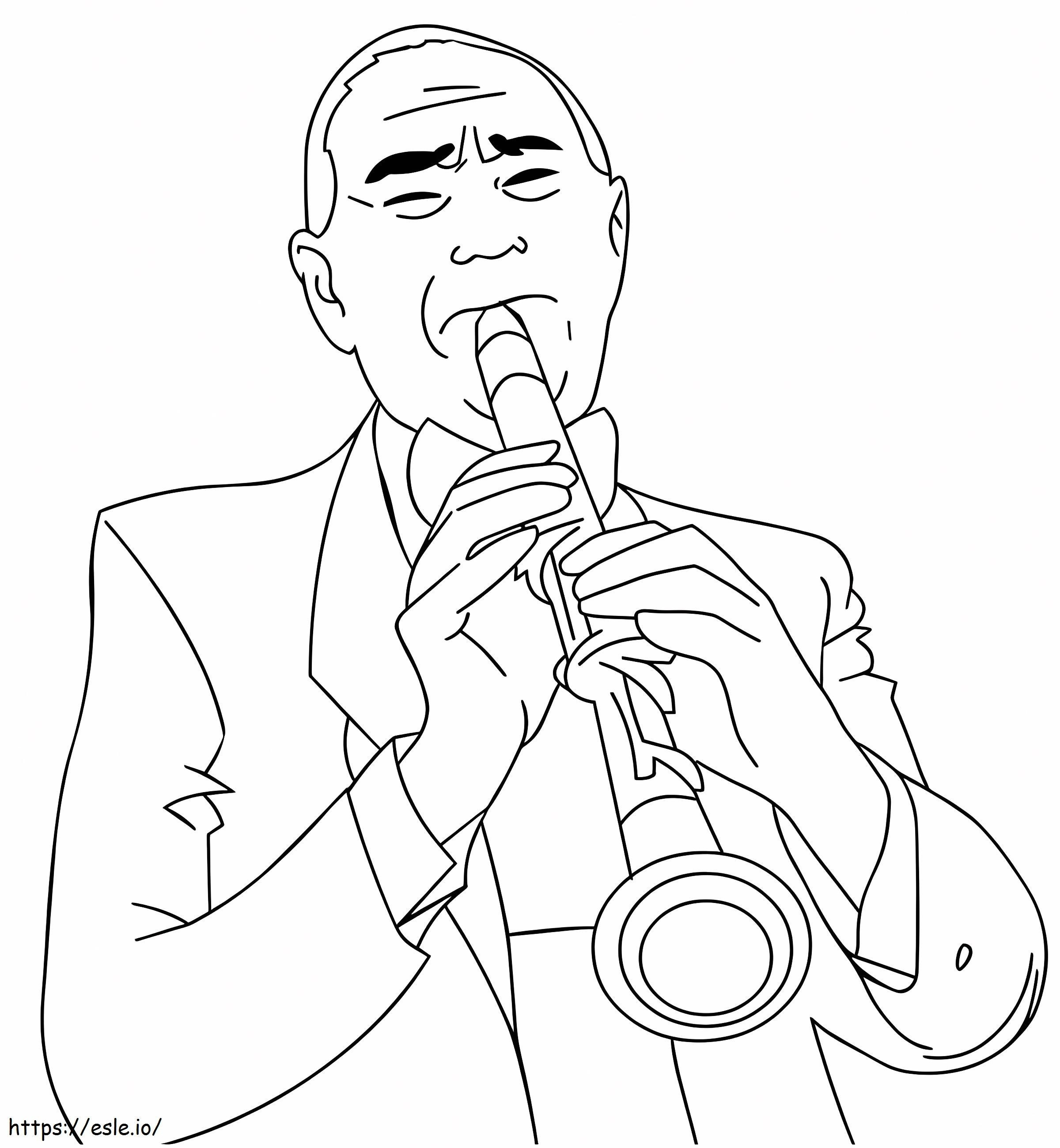 tocando el clarinete para colorear