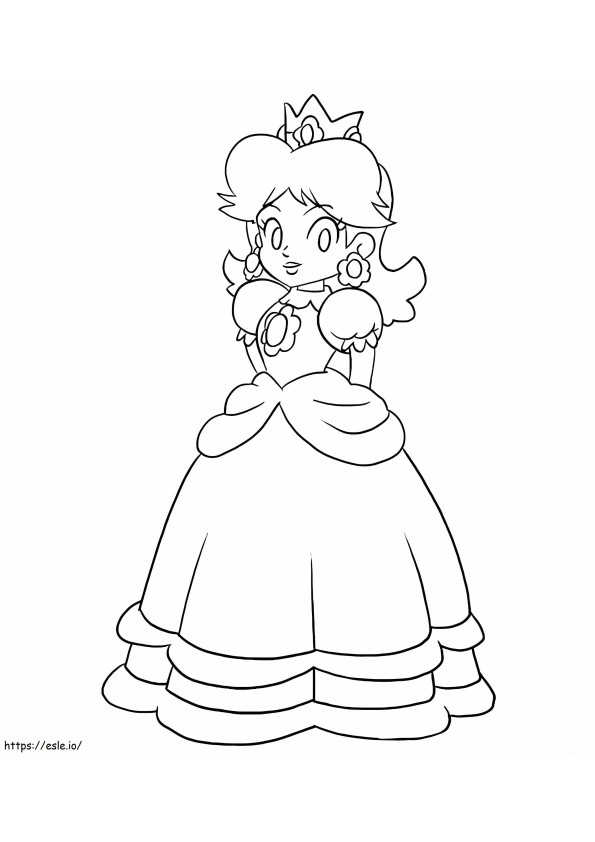 Coloriage Princesse Peach timide à imprimer dessin