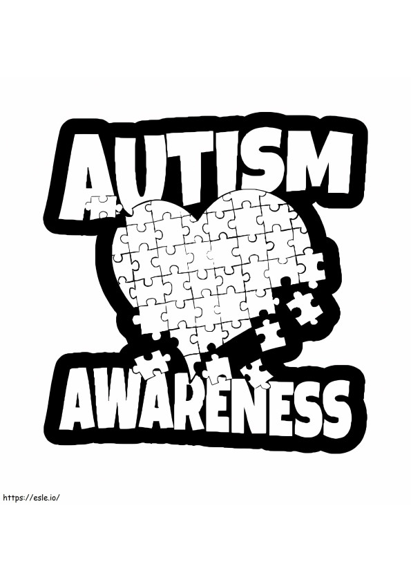 Inima de conștientizare a autismului de colorat
