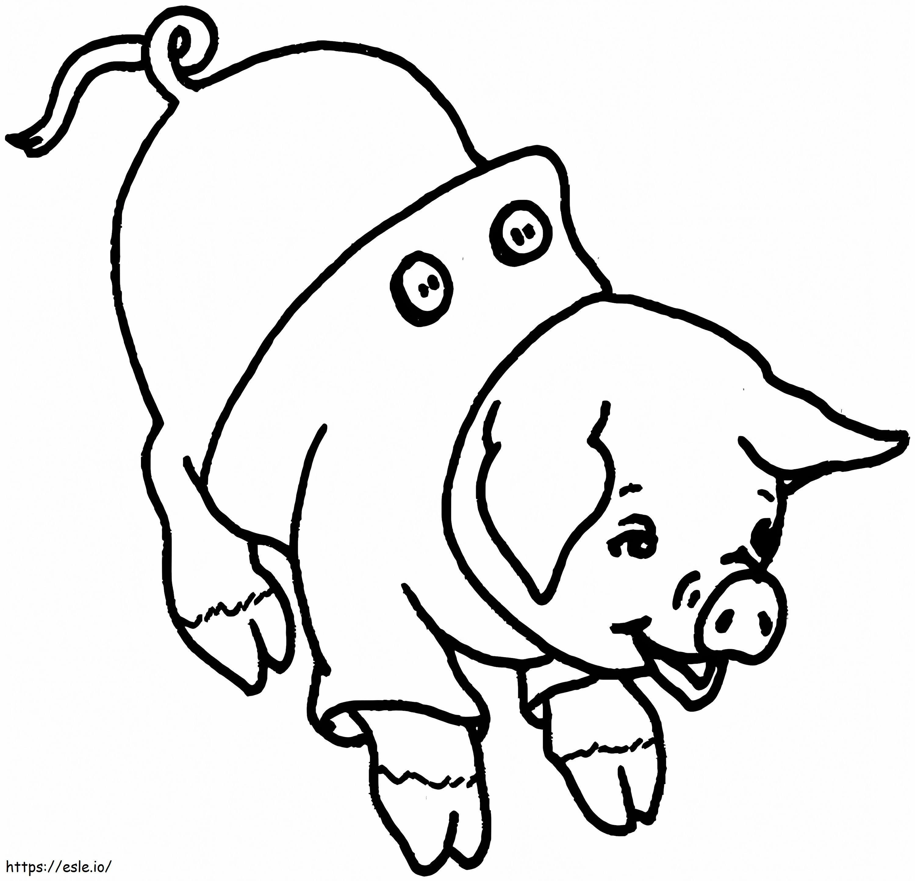 Coloriage Cochon qui rit à imprimer dessin