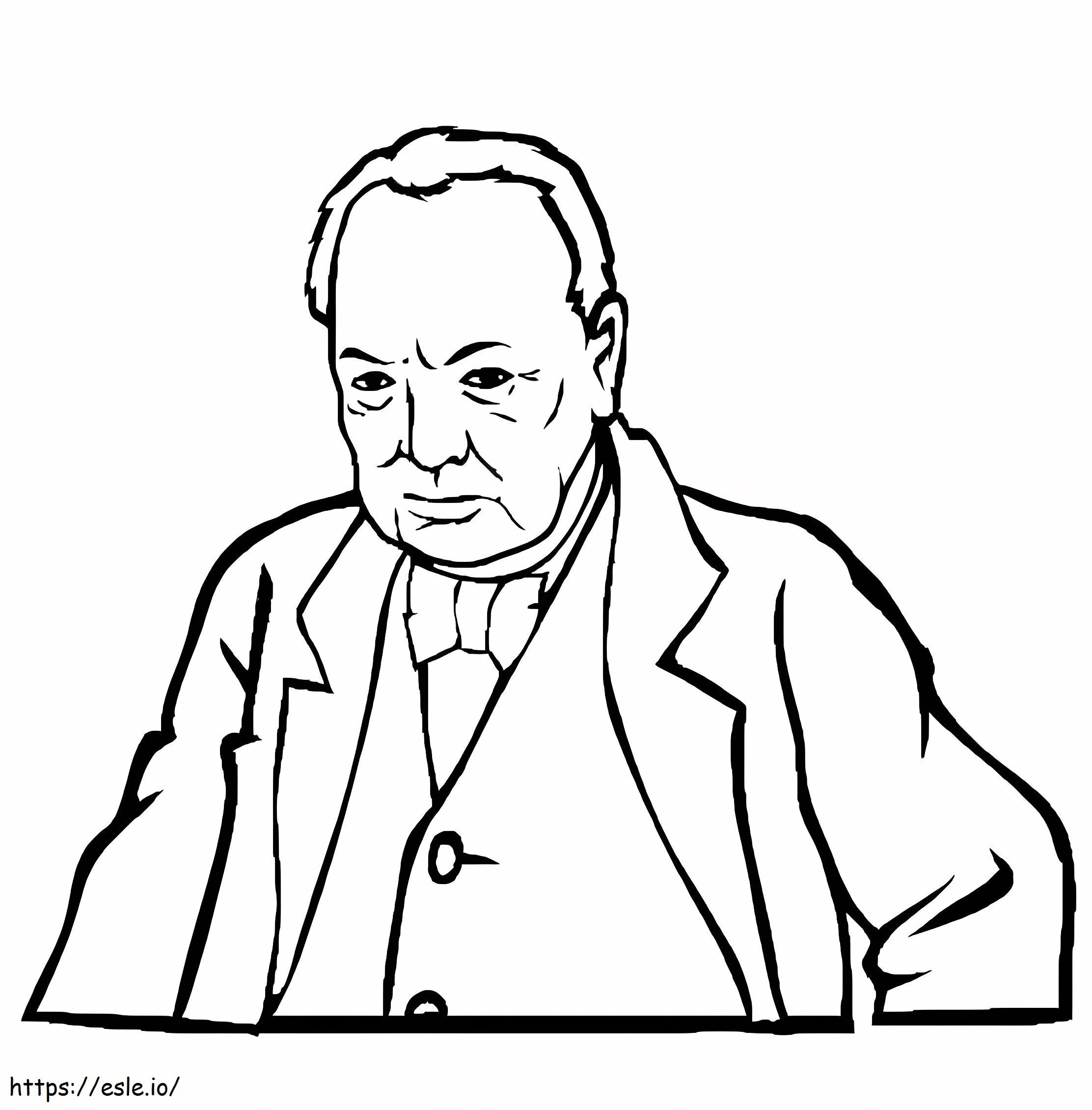 Winston Churchill 3 coloring page