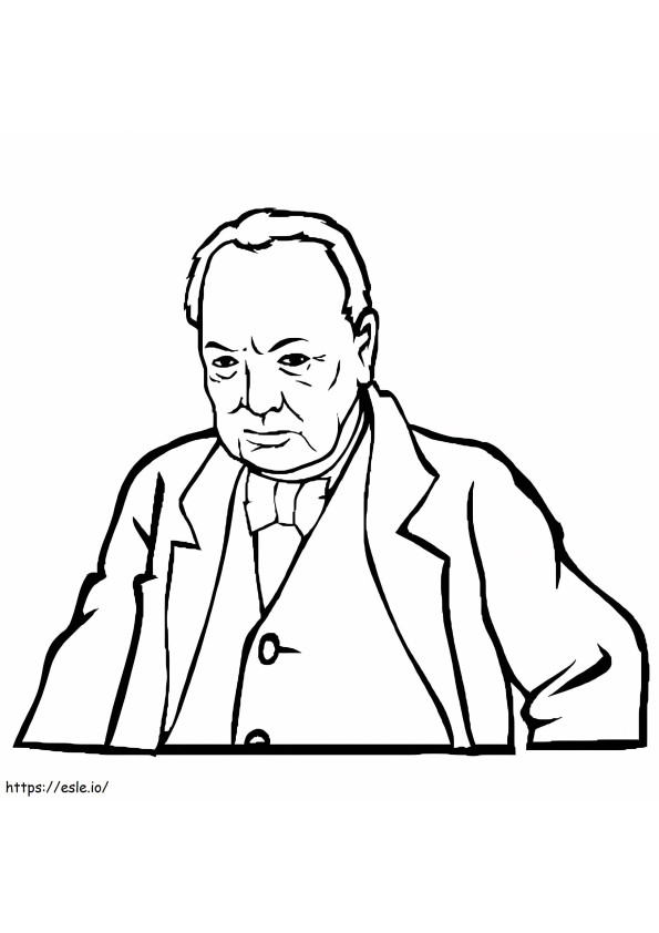 Coloriage Winston Churchill 3 à imprimer dessin